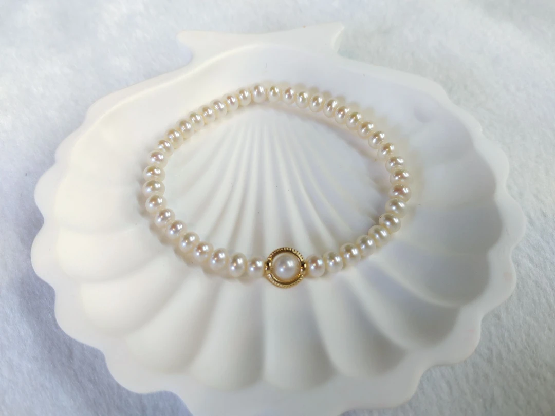 淡水无核珍珠复古算盘手链款5 - 6mm