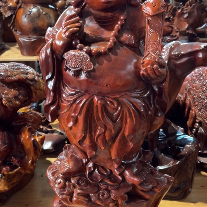 大果紫檀（缅甸花梨）老**生弥勒摆件