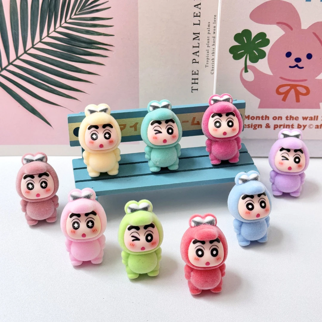 【奶四口】植绒爆款恐龙小新树脂diy挂件摆件