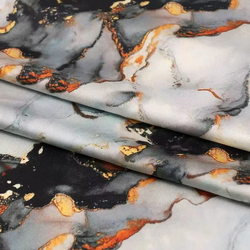 新款彩色水墨画面料