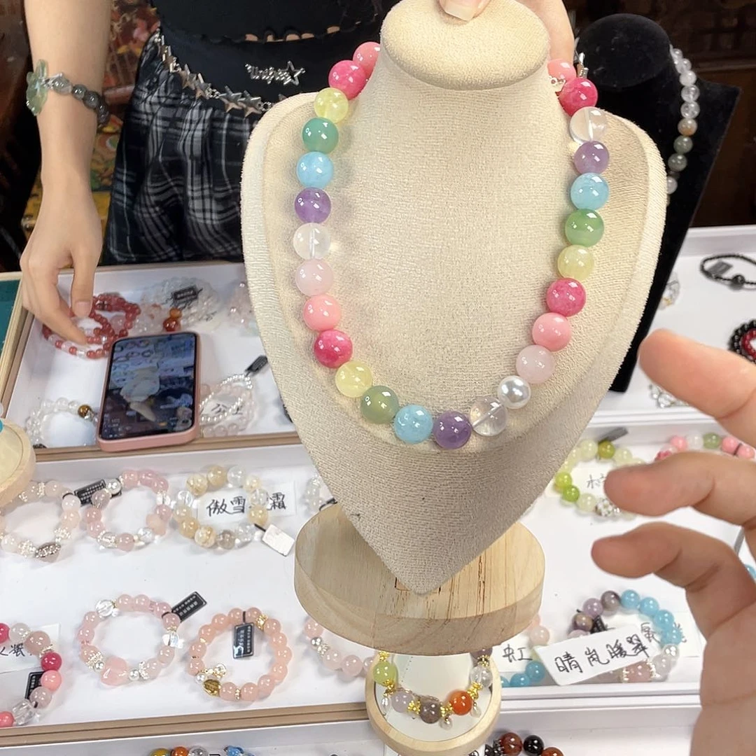 水晶手链银S925镀金镶嵌