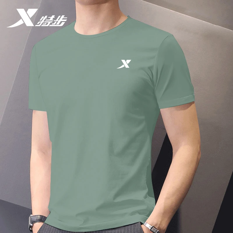 特步短袖男t恤冰丝正品夏季速干透气上衣圆领休闲半袖T健身衣男装