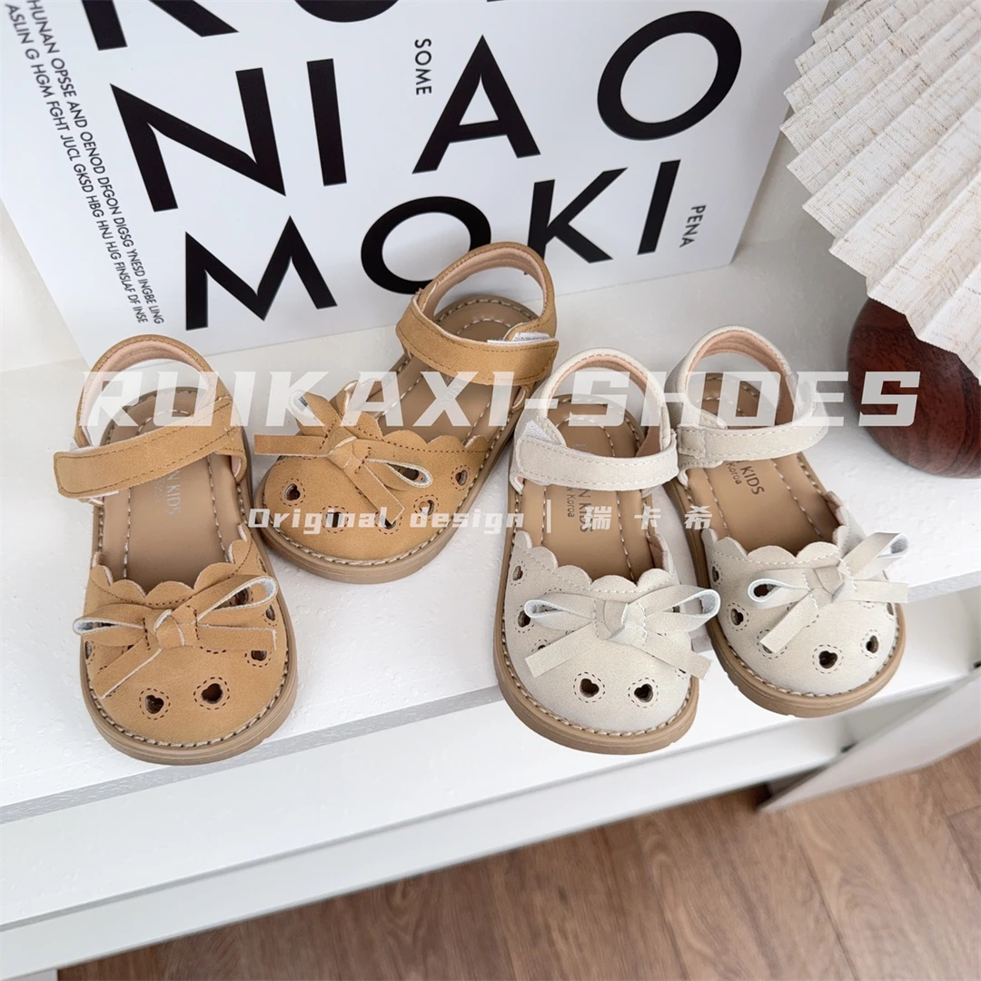 【瑞卡希】女童凉鞋夏款宝宝包头公主鞋儿童鞋子2025新款洋气蝴蝶结