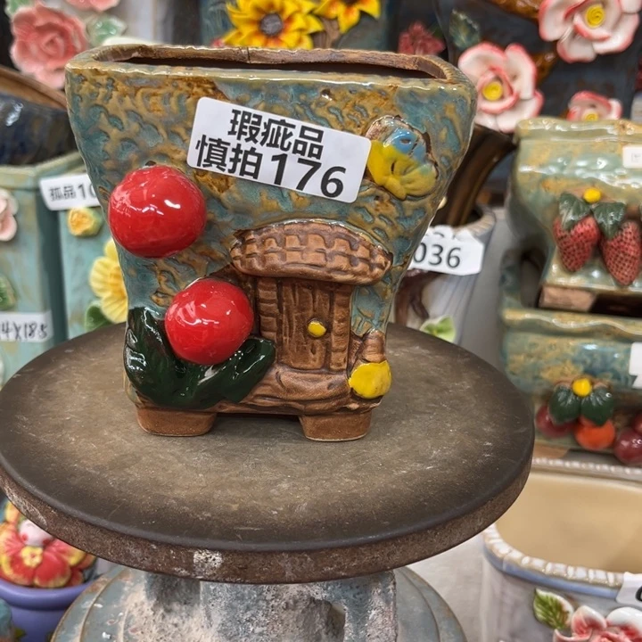 紫砂花盆粗陶材质多肉花盆176