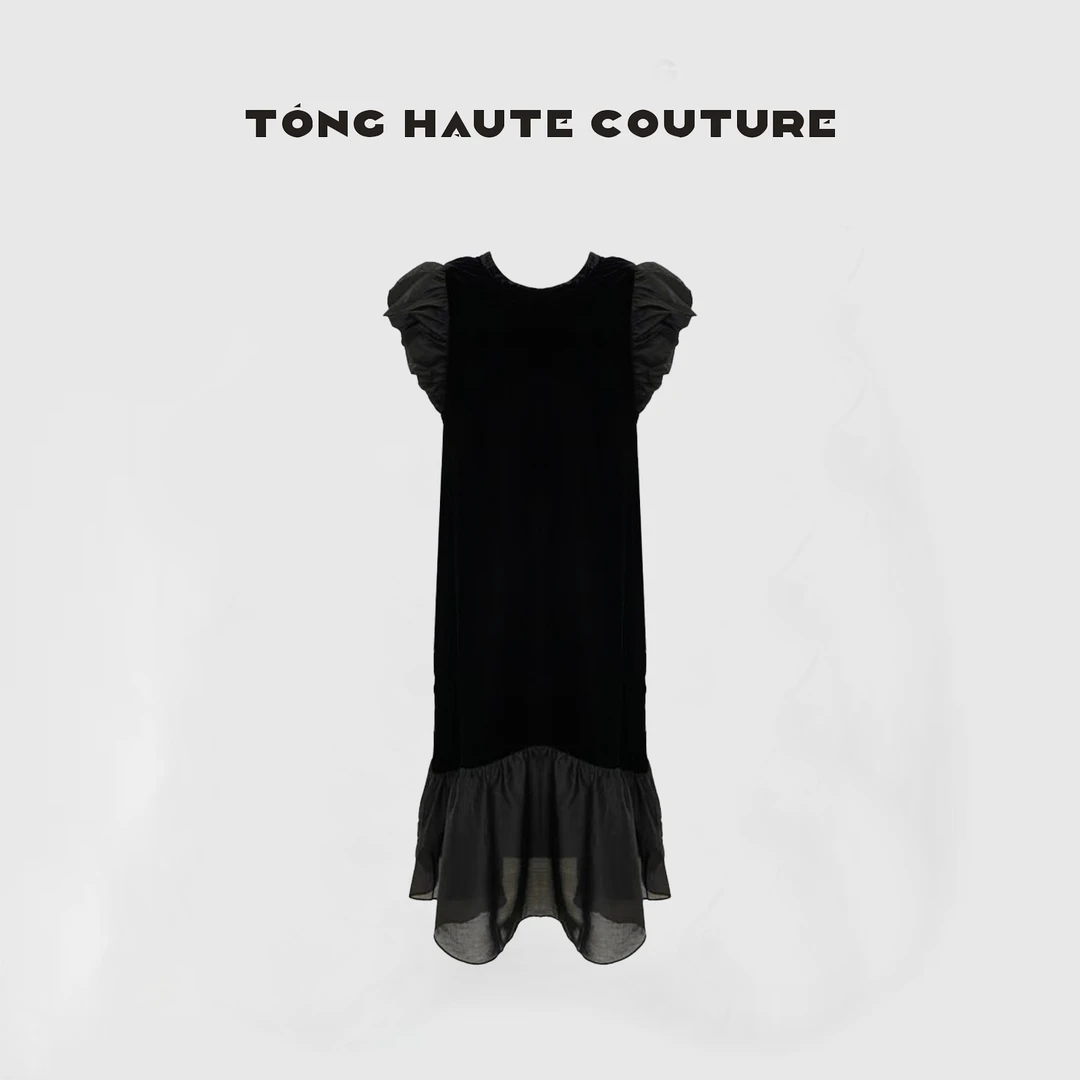 【黒天鹅】桑蚕丝拼接连衣裙长裙度假显瘦遮肉裙 G00629