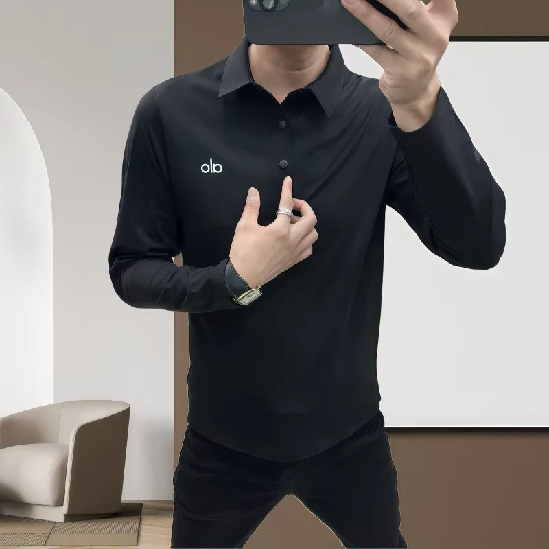 男士新款长袖时尚商务百搭翻领POLO衫8866