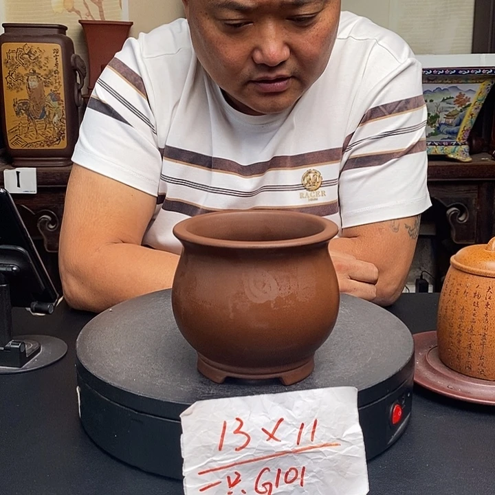 紫砂花盆货号一只G101