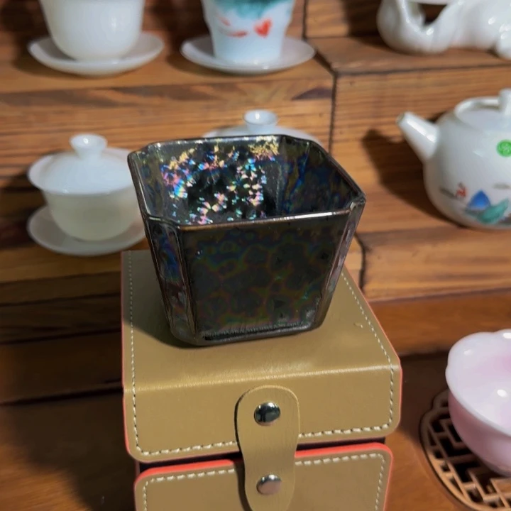 风***疼微瑕铁胎釉四方杯一个