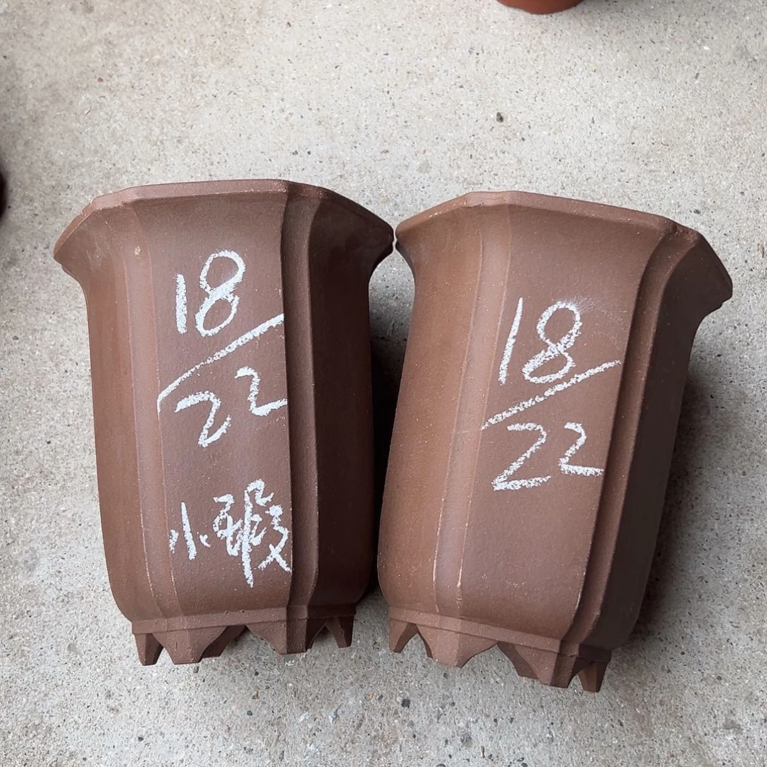 紫砂花盆宜兴紫砂花盆2只