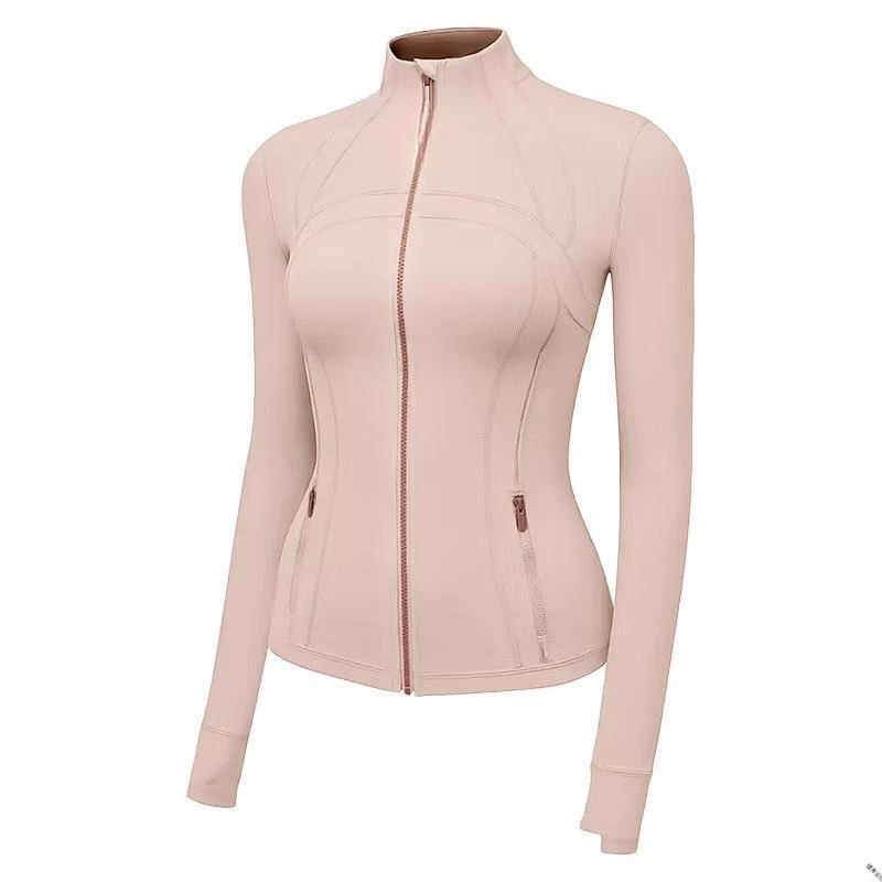 【瑜伽外套修身紧身】LL平替金色拉链版型超好速干面料运动透气上衣