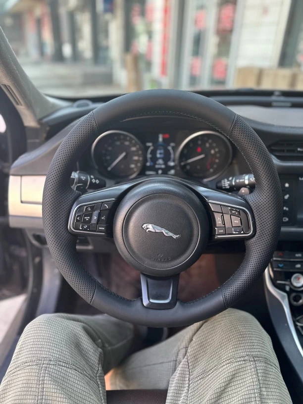 适用于捷豹XFL专车专用手缝全包把套抗菌纳帕皮方向盘套