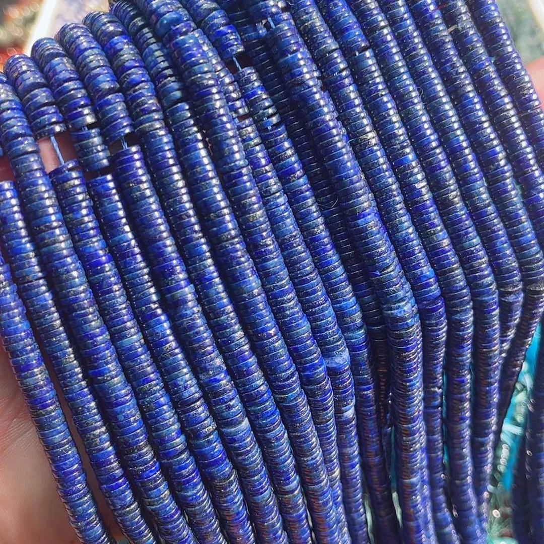 玛瑙/玉髓未镶嵌珠宝半成品青金石隔片一条6x1.3mm