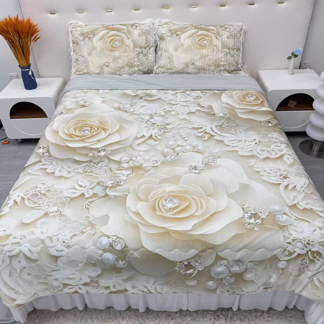 夏季5D三维立体夏凉被凉感软凉席三件套床盖款凉席亲肤夏被四件套