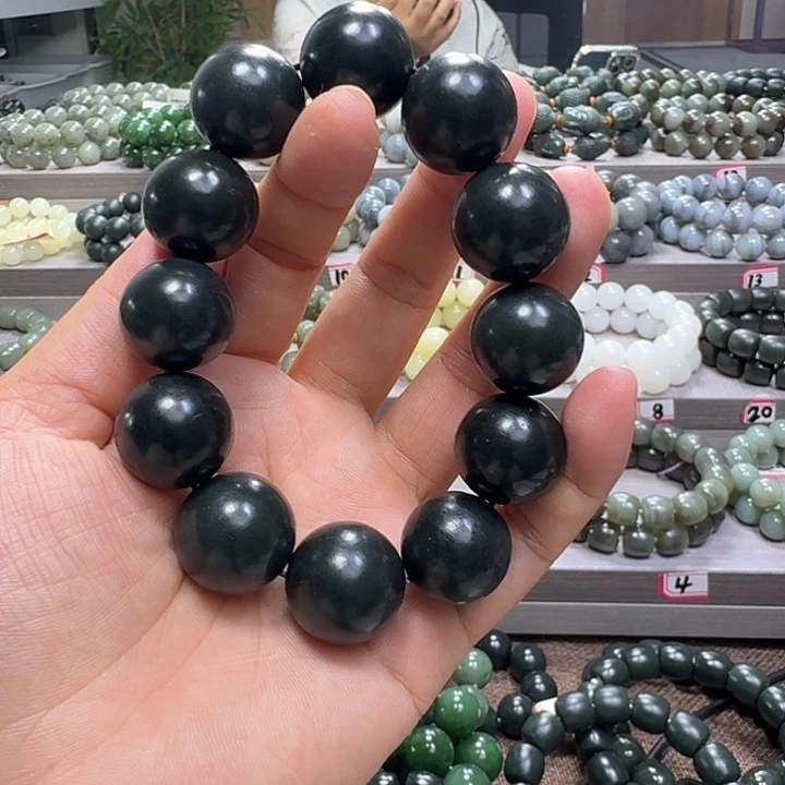 手链未镶嵌和田玉金****店新疆黑青柔卡20