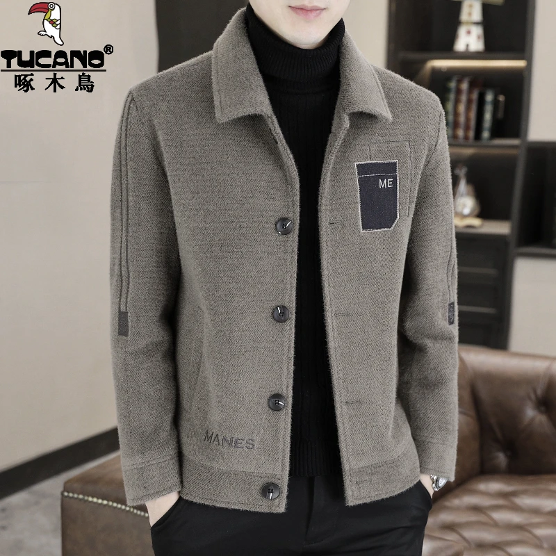 TUCANO/啄木鳥上新2025短款毛呢大衣男冬季加厚呢子外套男夹克