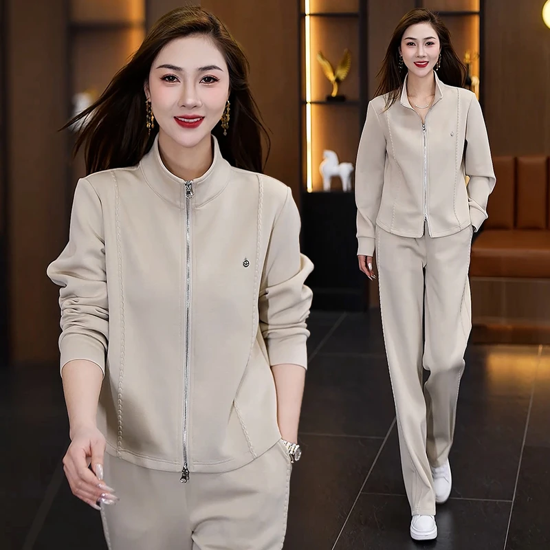 休闲运动服套装女春秋韩系慵懒风早春开衫卫衣今年流行跑步两件套