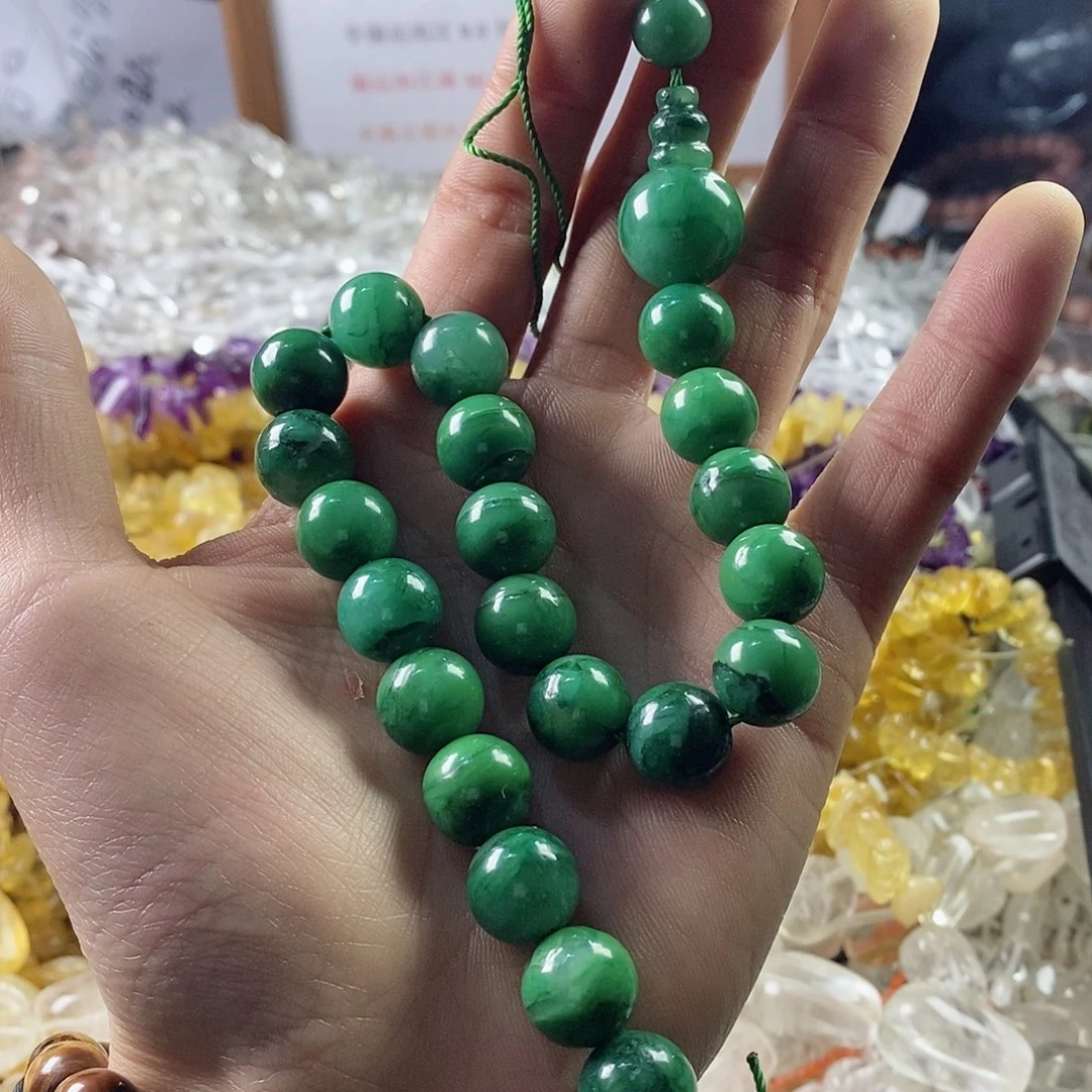 玛瑙/玉髓珠宝半成品未镶嵌一条12mm青海玉手持C219