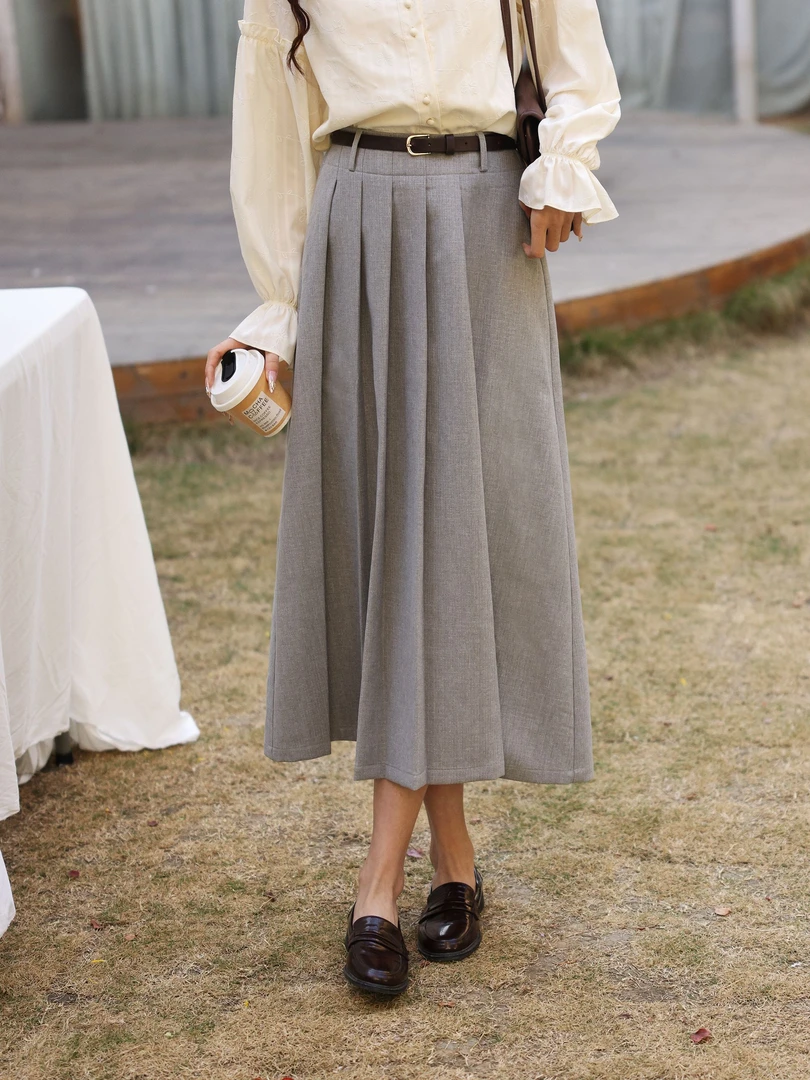 温敏er【湖心亭】春季新款百搭显瘦半身裙女高腰裙子MF1102152