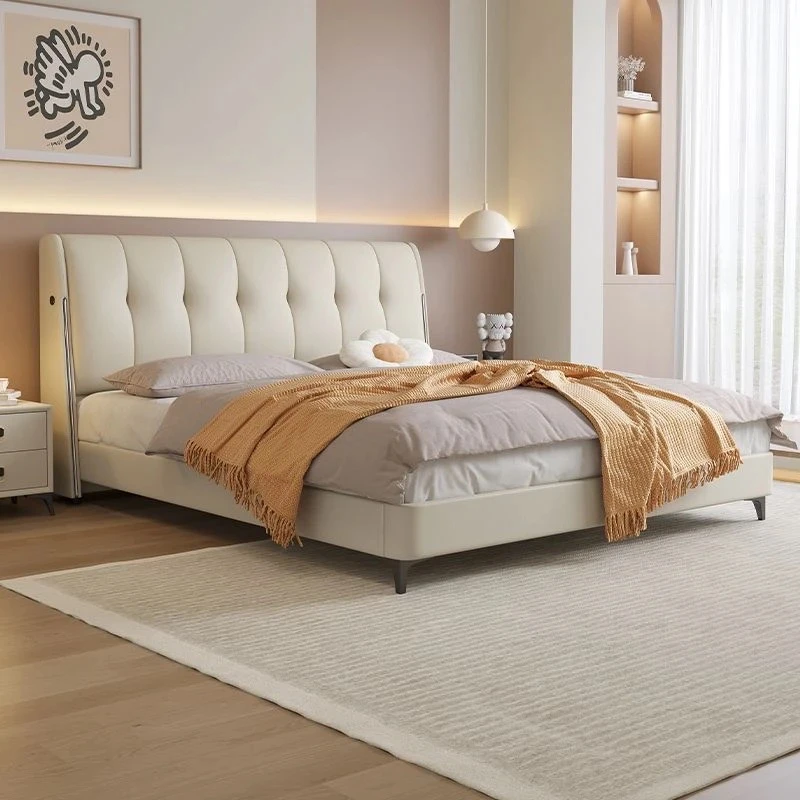 轻奢主卧床家用意式简约双人软包床中式工厂直发618#