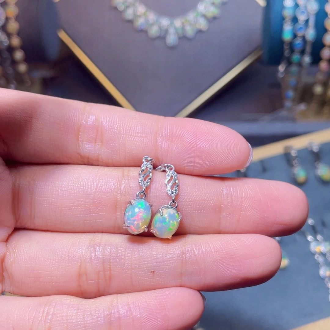 欧泊耳钉）银S925镶嵌梦****a