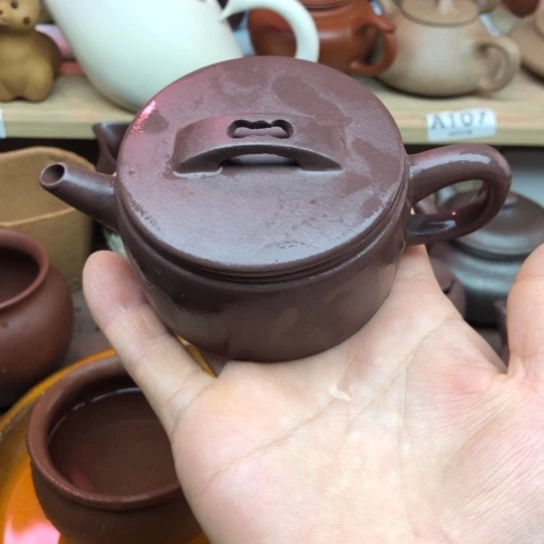 茶壶紫砂紫泥汗瓦100豪升左右有瑕疵