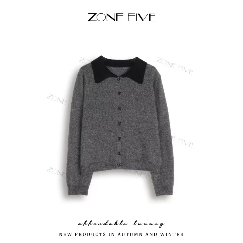 【zonefive】潮牌百搭女装长袖针织衫外套轻奢女装网红秋冬毛衫