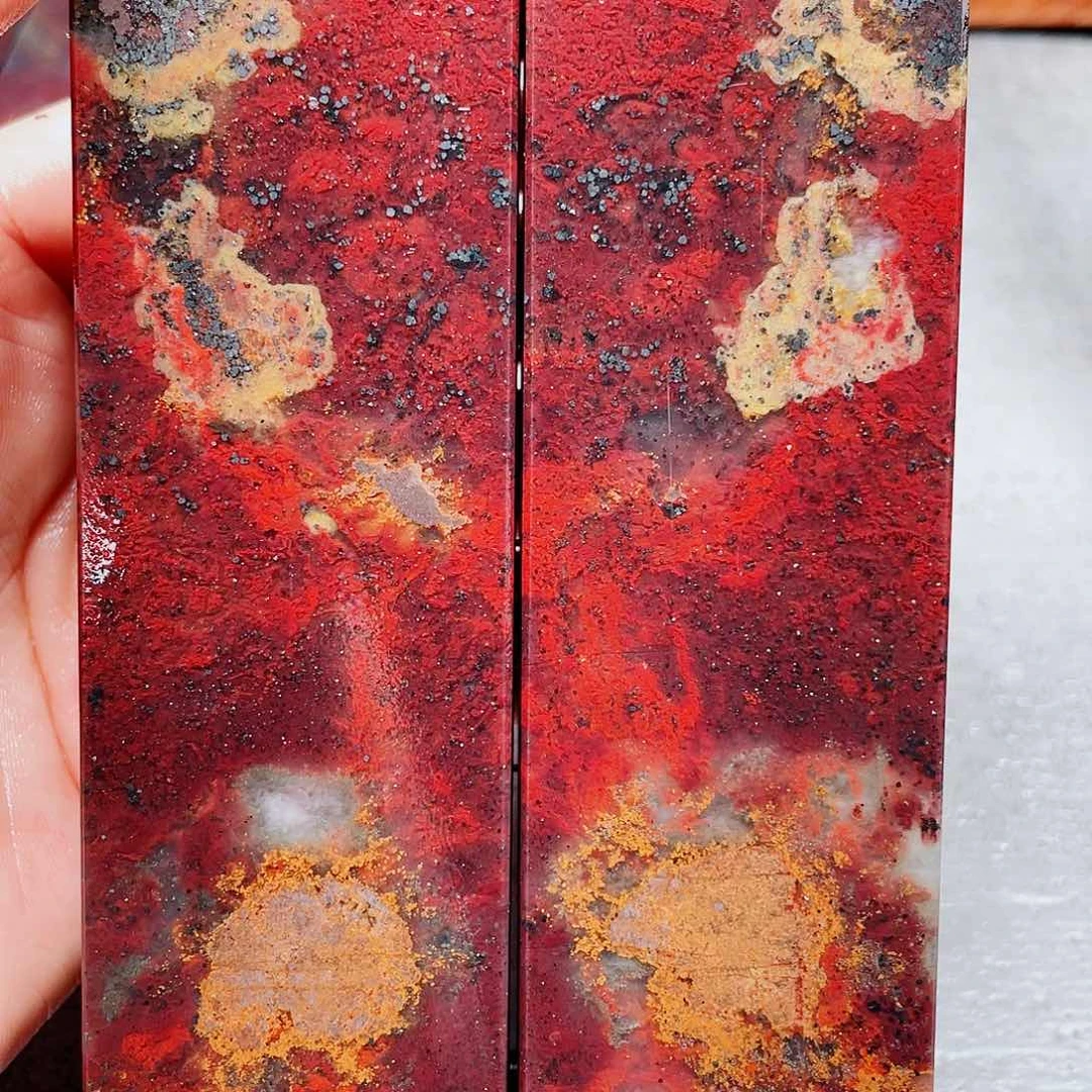 【闪购商品】玉桂林鸡血玉印章镇尺对2