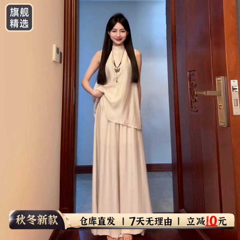 新中式国风无袖连衣裙子女夏季2025新款小个子清冷感连衣裙女夏季