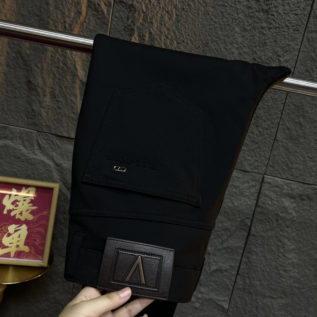 2025-6608#立体剪裁纯色薄款修身秋季休闲裤长裤简约痞帅硬汉风