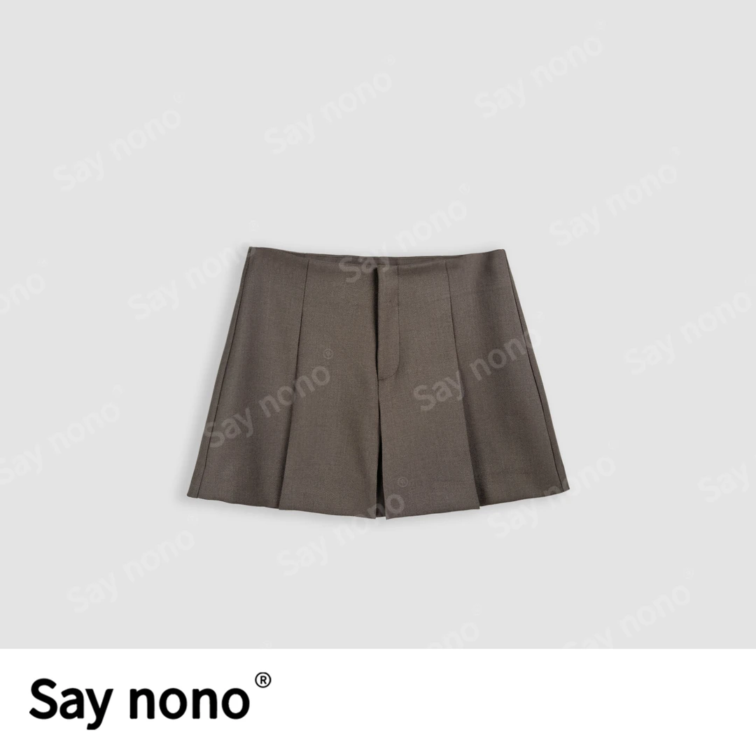 懒猫nono│Saynono春夏新款宽褶A字直筒休闲简约时尚裤裙 H31907X
