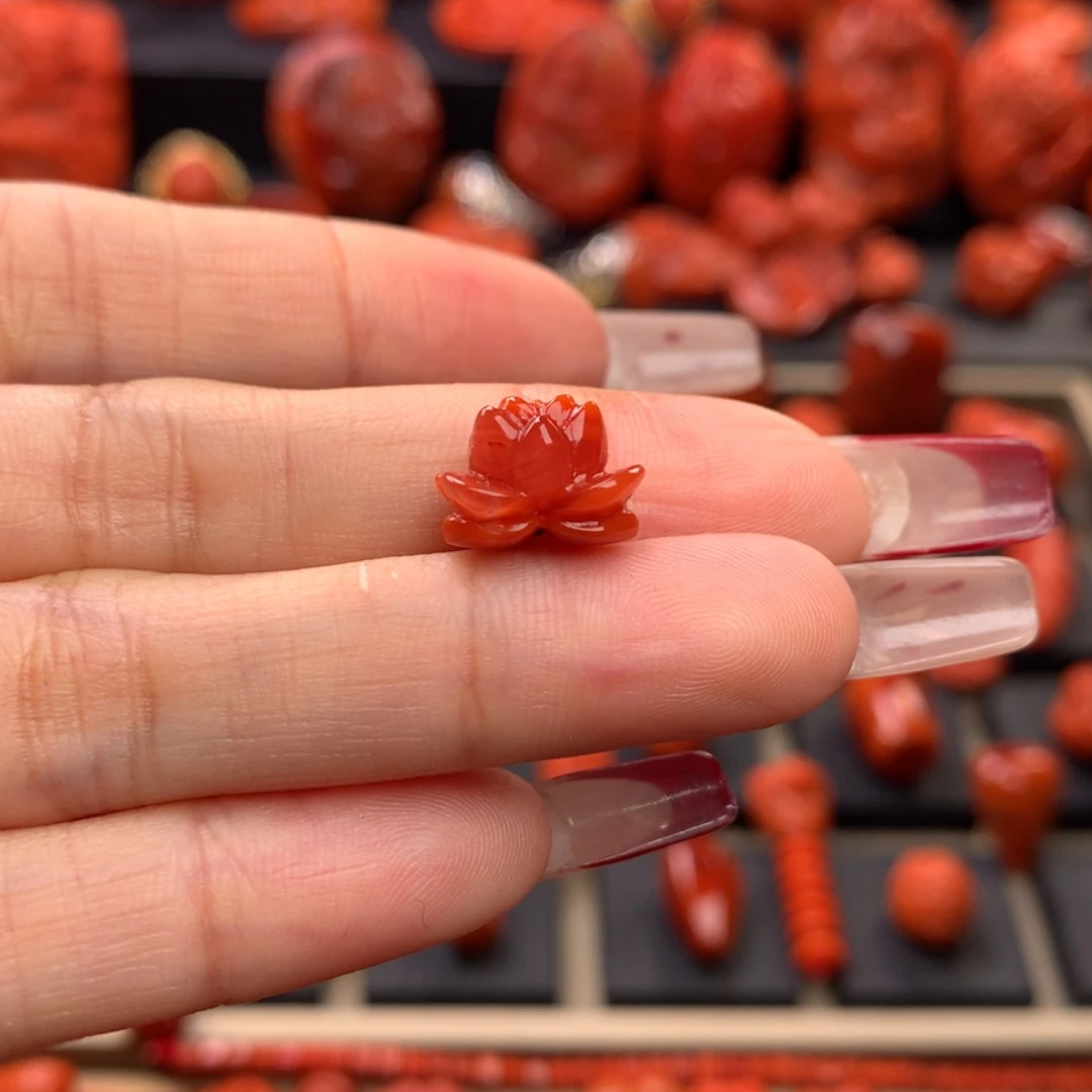 【闪购商品】南红玛瑙莲花背云11mm➕未镶嵌