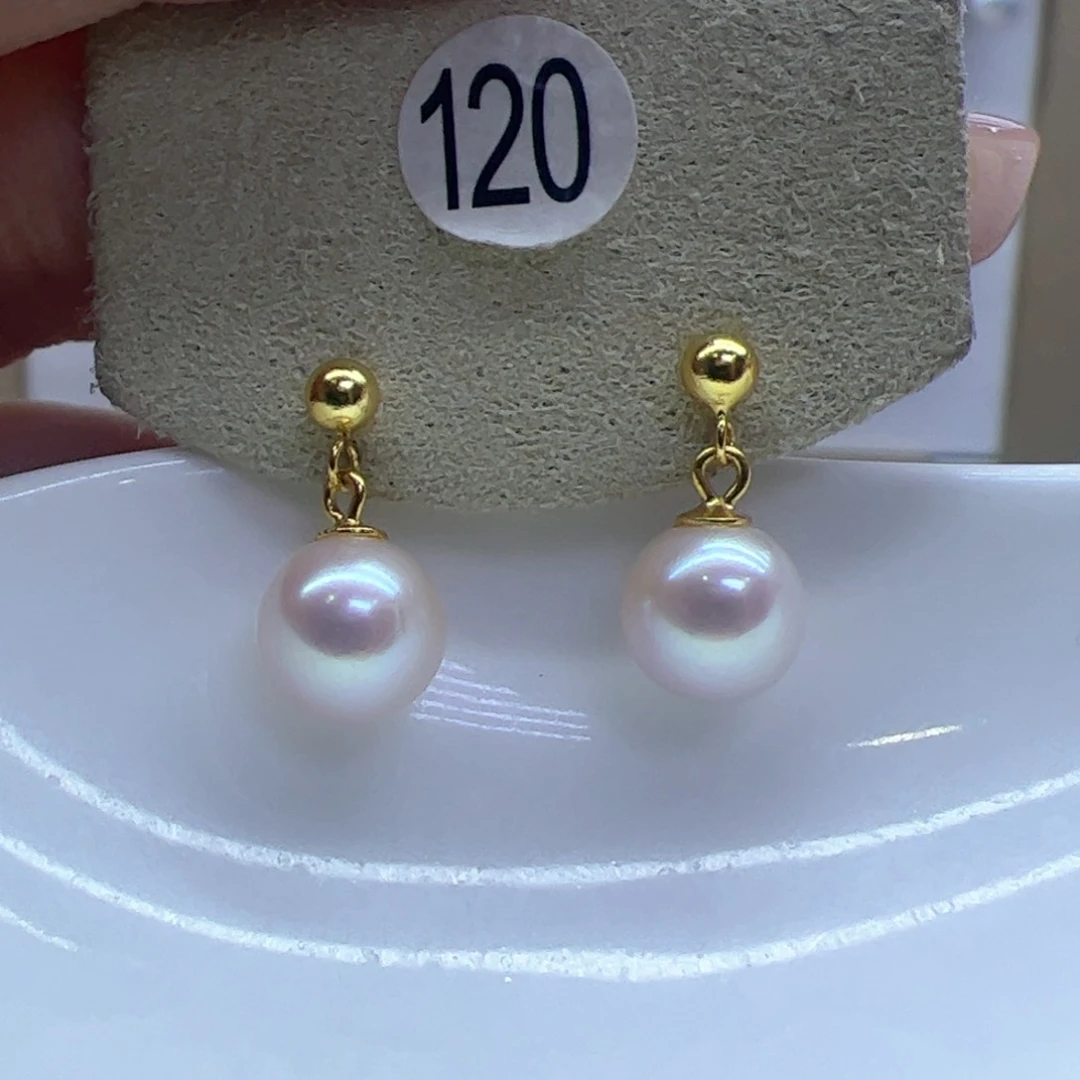淡水珍珠耳饰银S925镶嵌
