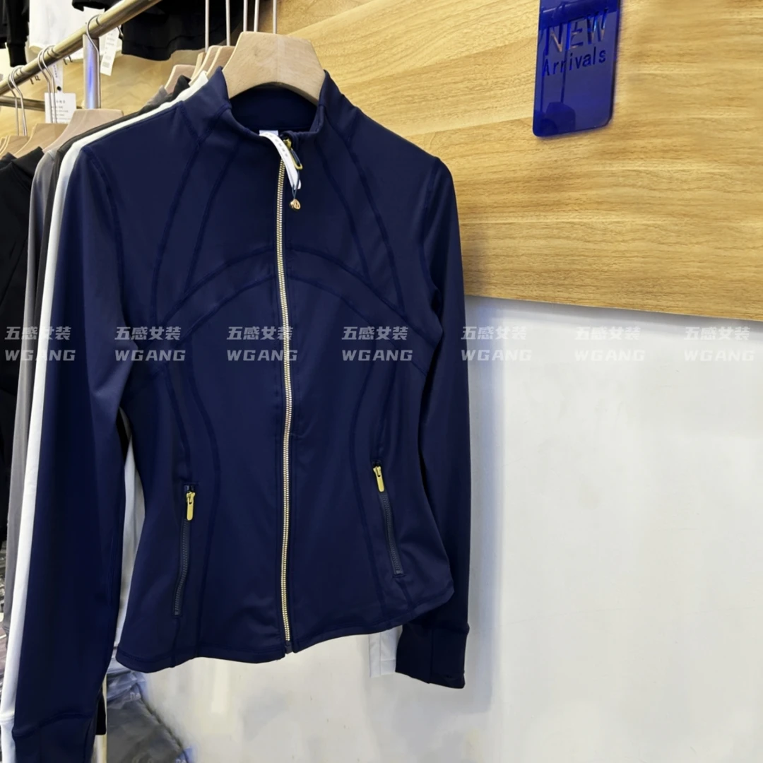 原立领软糯手感显瘦气质运动夹克金拉链必入款轻盈修身瑜伽外套