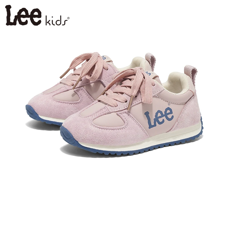 Leekids女童休闲鞋春秋软底粉色少女风运动鞋童鞋男童防滑儿童鞋