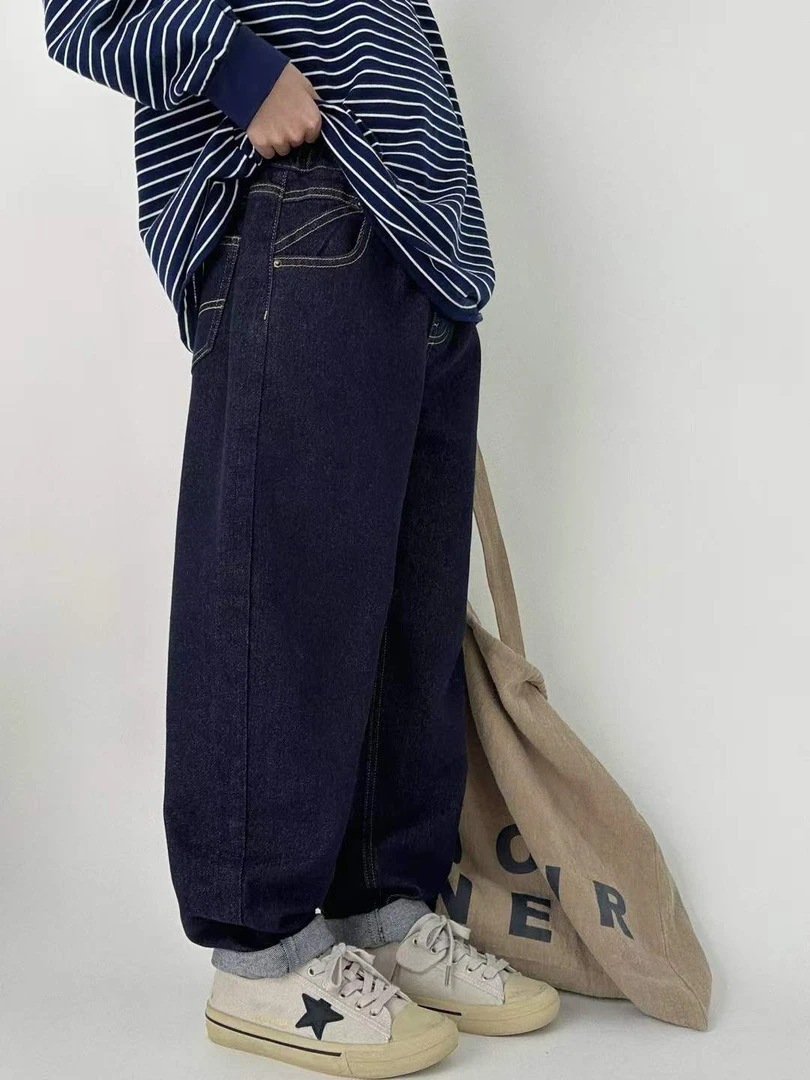 [005]1183童装男女童裤子儿童牛仔裤春装新款男孩春季复古长裤