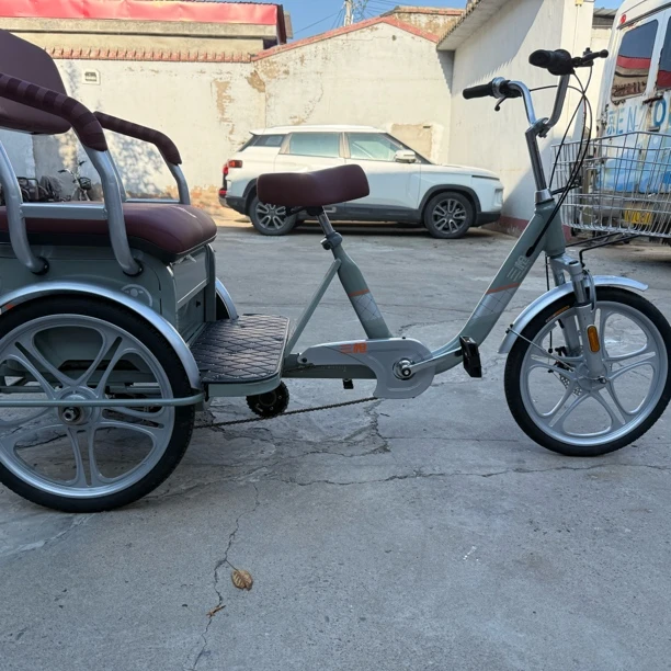 20寸绿色三枪双链条7档变速三轮车 北京包邮，其它地区运费自理