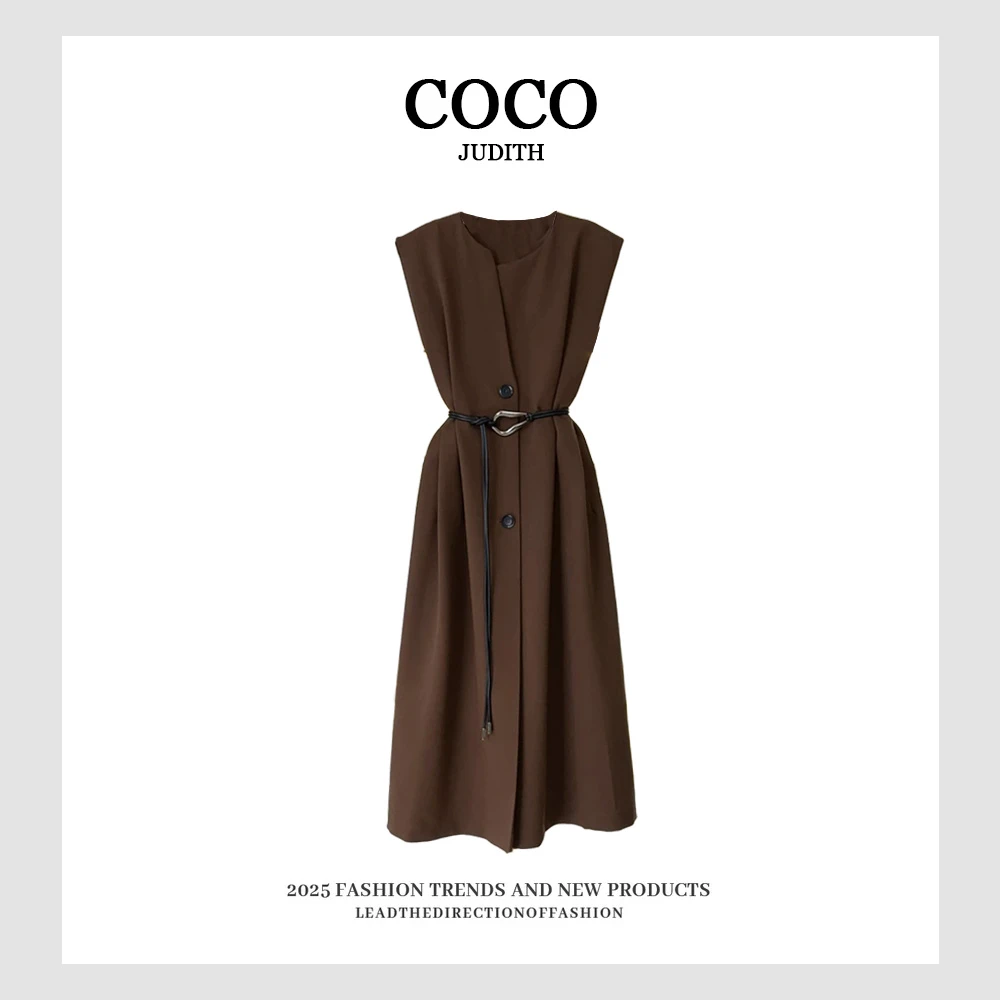 轻奢高级感赫本风连衣裙女夏季2025新款收腰显瘦御姐风法式气质裙