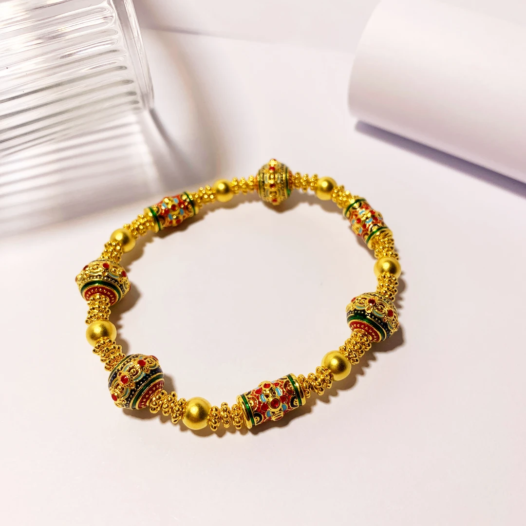 爱一IBELOVE  足金999 5D无氢宫廷黄金国风满堂彩手串女神节礼物