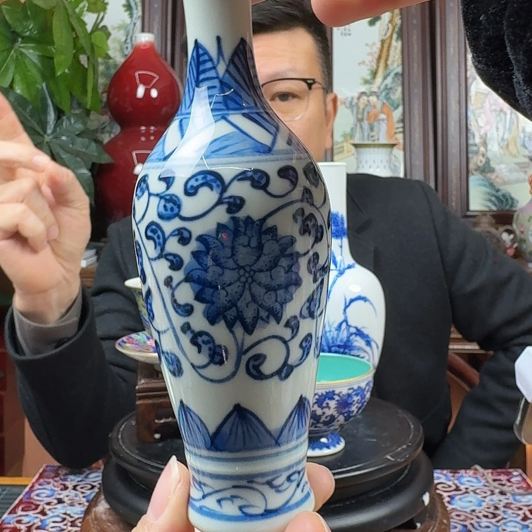 摆件陶景德镇陶瓷手工花瓶