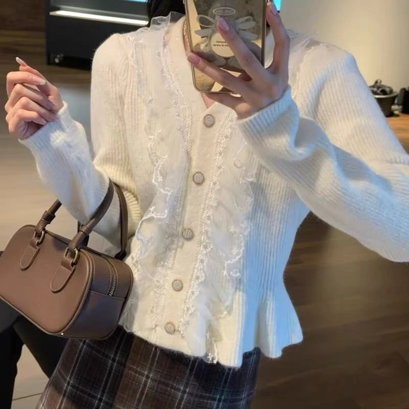 NN802-2025年新款时尚重工长袖针织开衫休闲百搭减龄慵懒