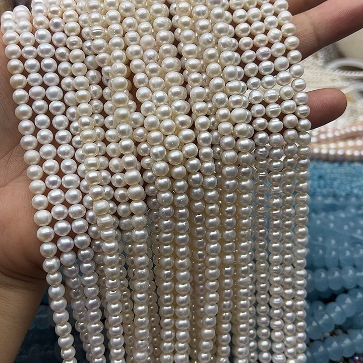 玛瑙/玉髓未镶嵌珠宝半成品一条5mm左右珍珠