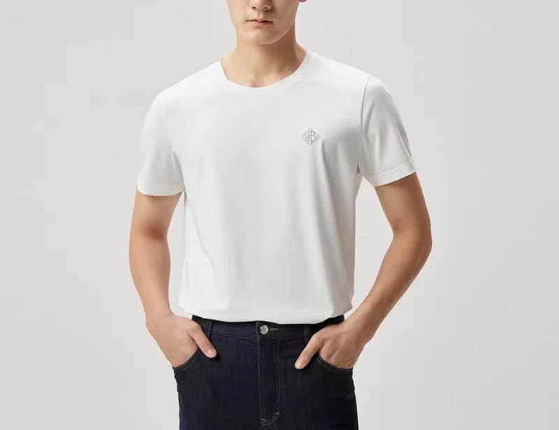 dt807男士夏季圆领乳白色短袖