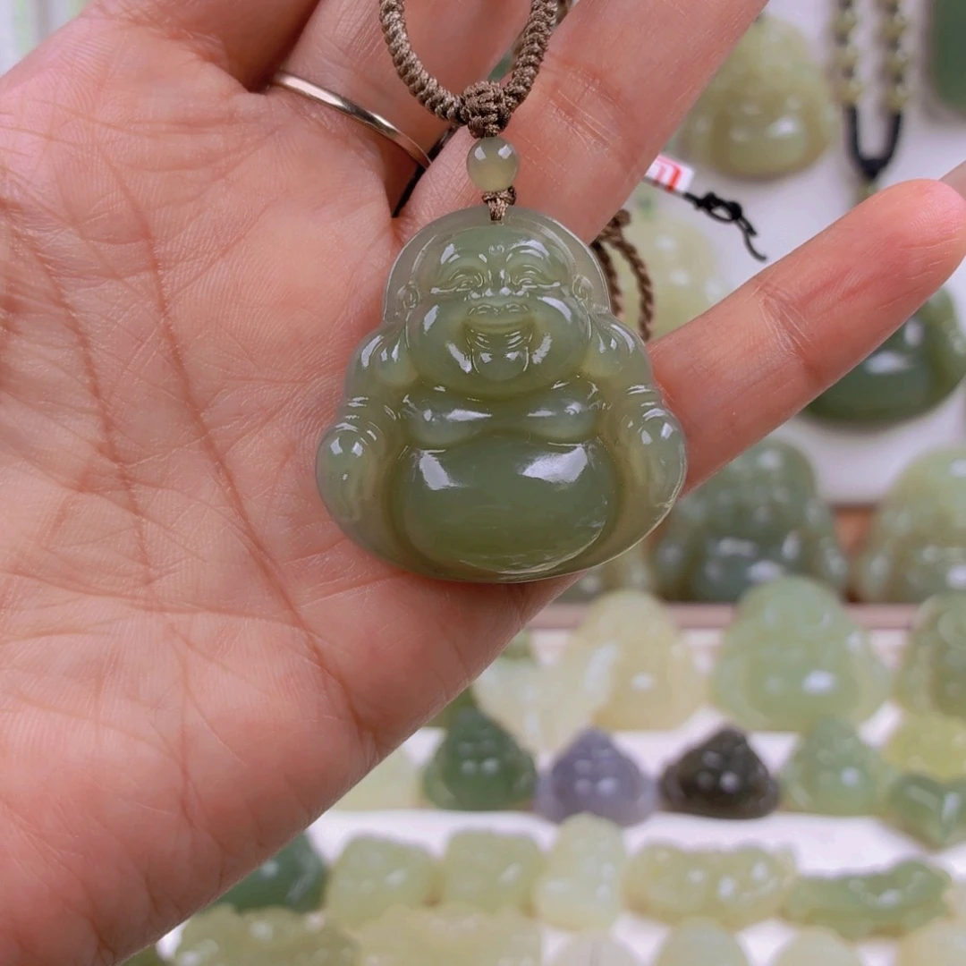 和田玉未镶嵌挂件35尺寸的佛公