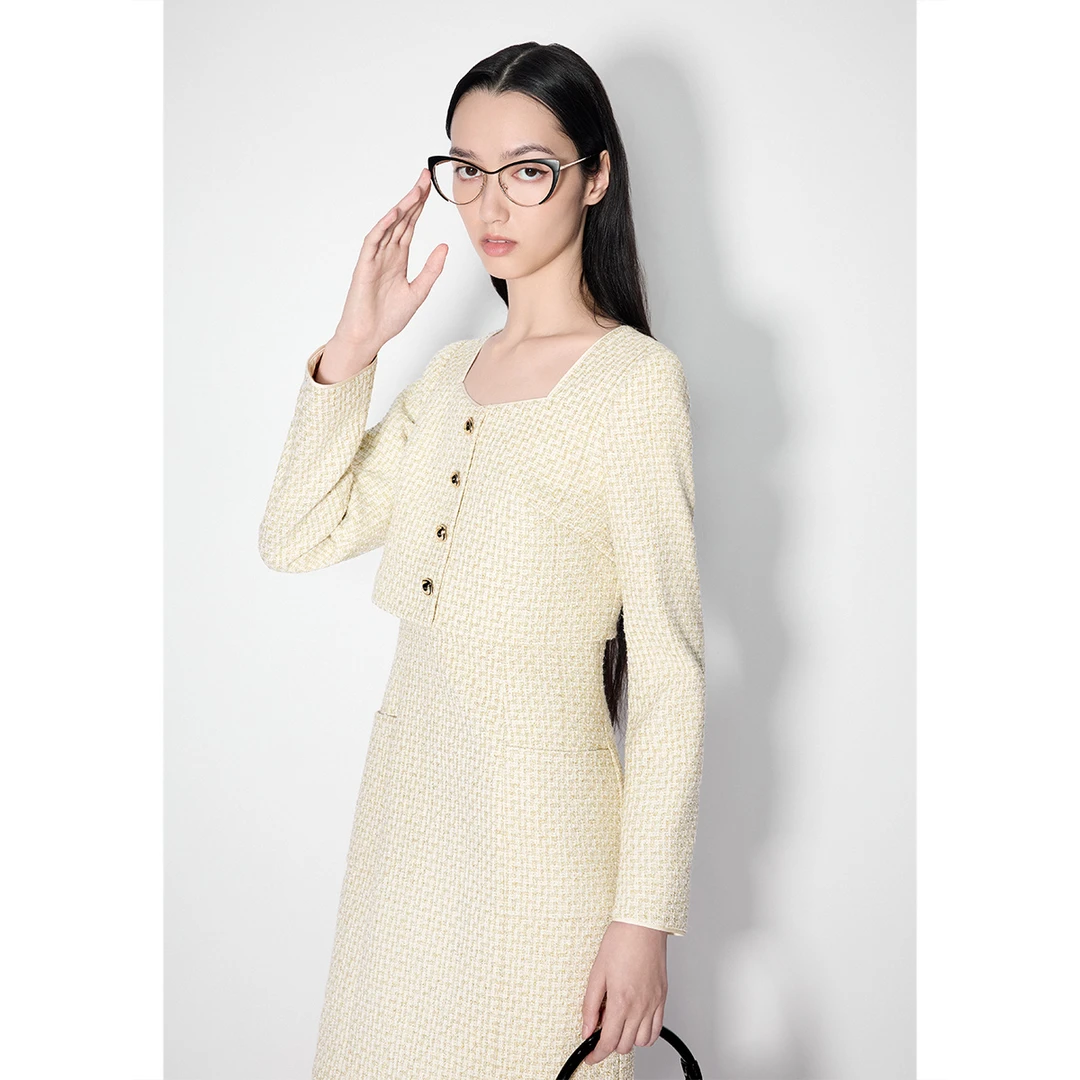 SALT.P可颜 2024年秋季假两件香风肌理感连衣裙AC34305270