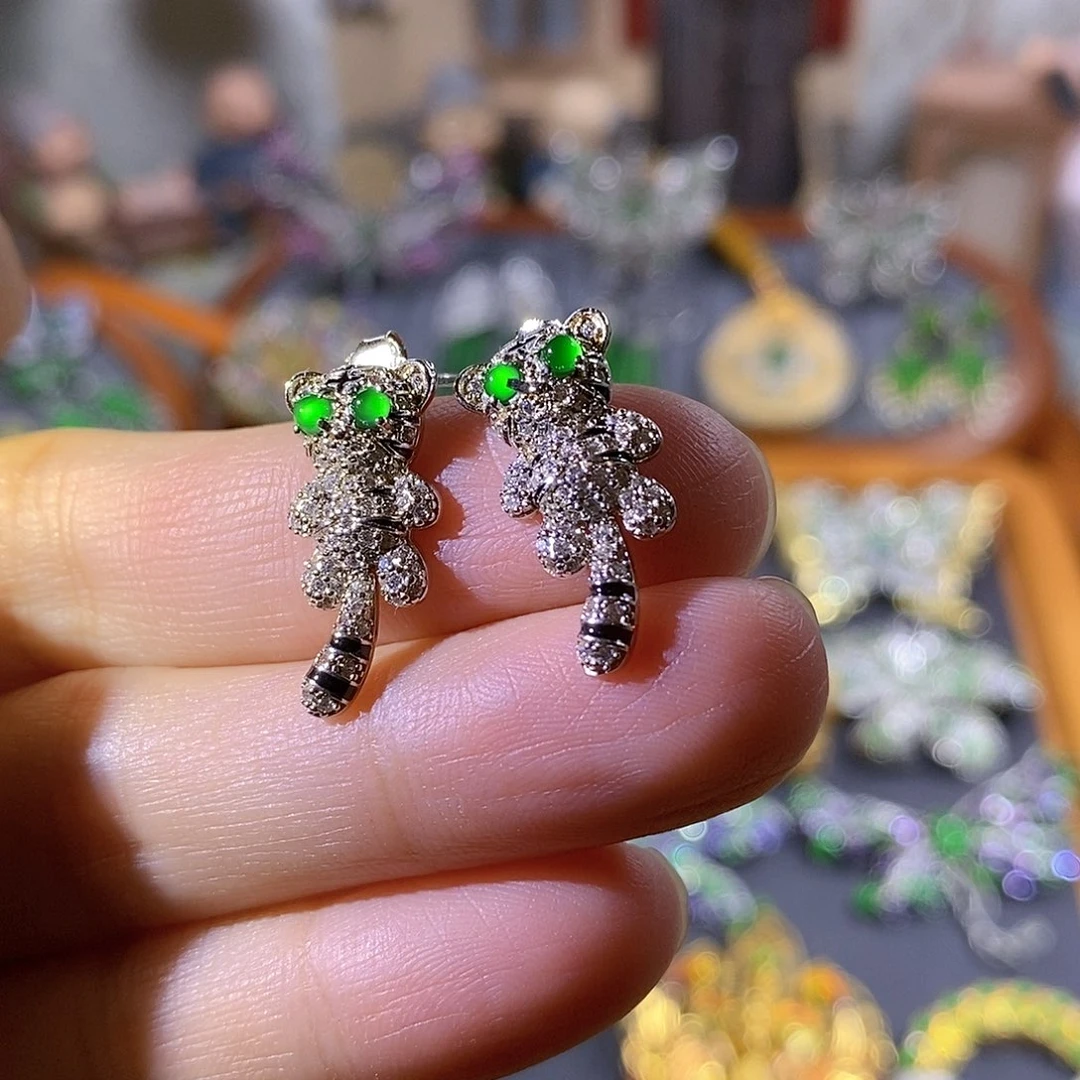 吊坠(不含链)银S925镶嵌翡翠