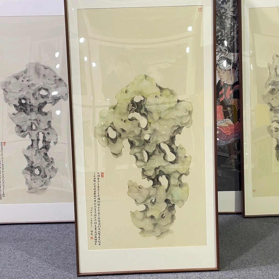 恩***国画手绘画作品带框