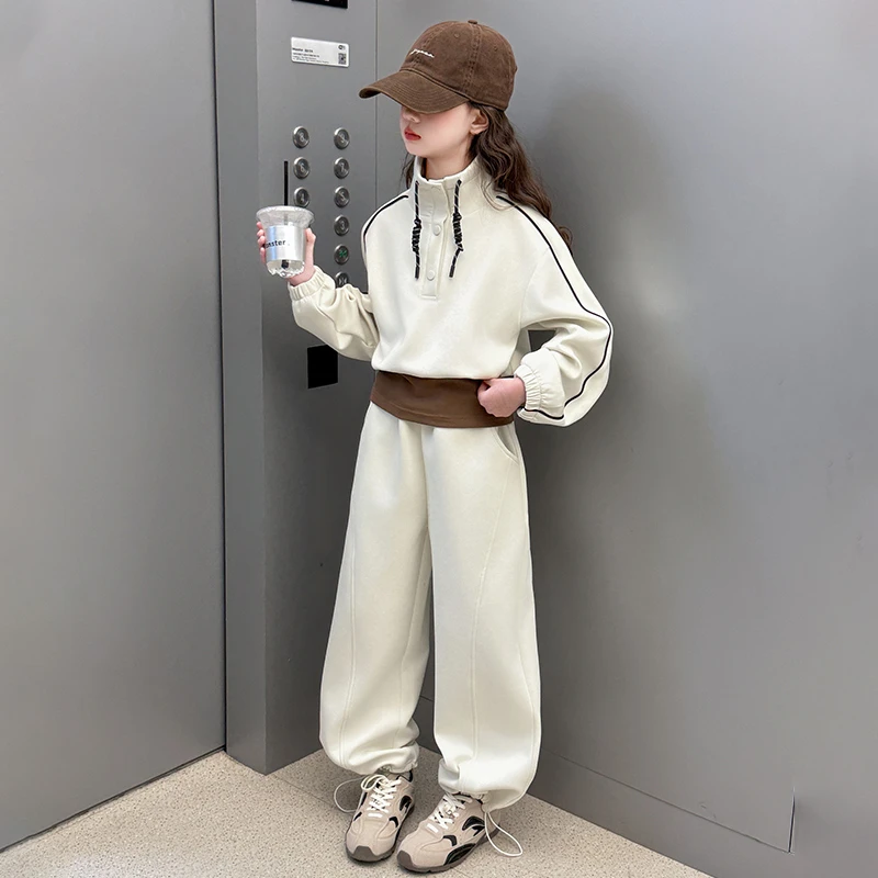 女童套装春季2025新款女大童春装女孩网红炸街儿童运动服两件套潮