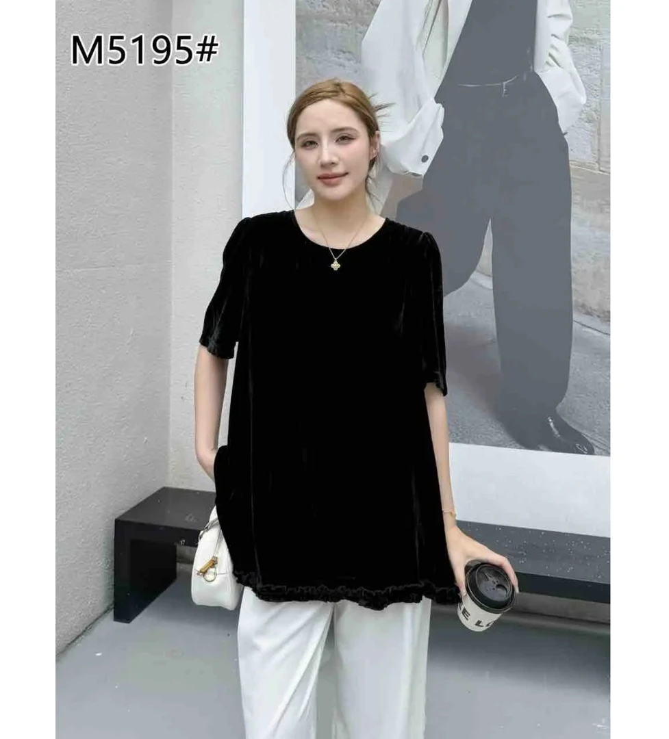 蜕变日记春秋新款女装休闲百搭气质大码女士丝绒上衣5195