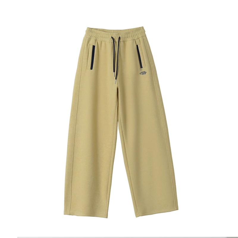 NXH-「休闲舒适」2025春季新款百搭时尚拼接抽绳阔腿裤E-251037