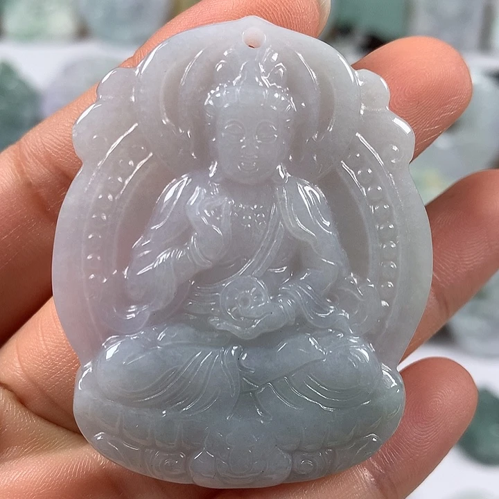 翡翠未镶嵌颈饰时来运转观音福利